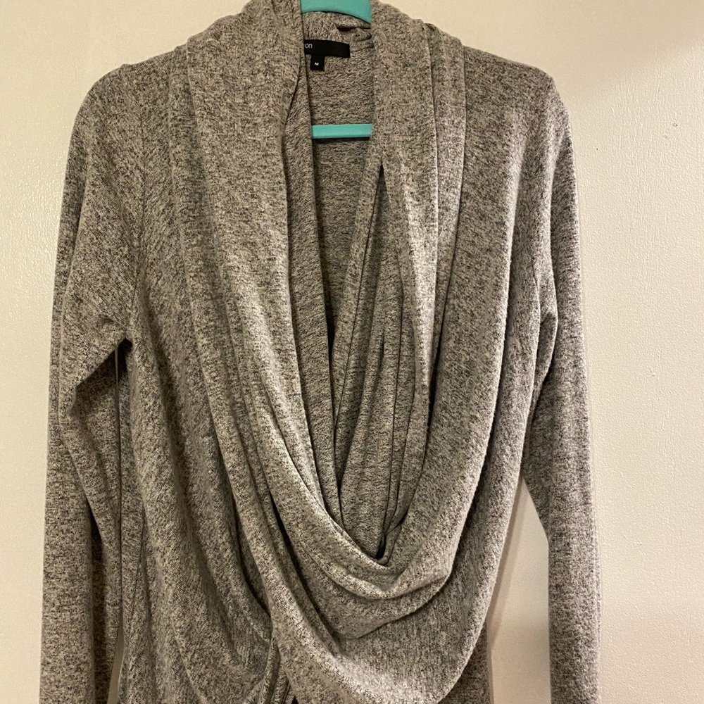 Grey, wrap sweater